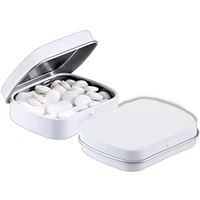 Witte mini metalen doos - snoep - 